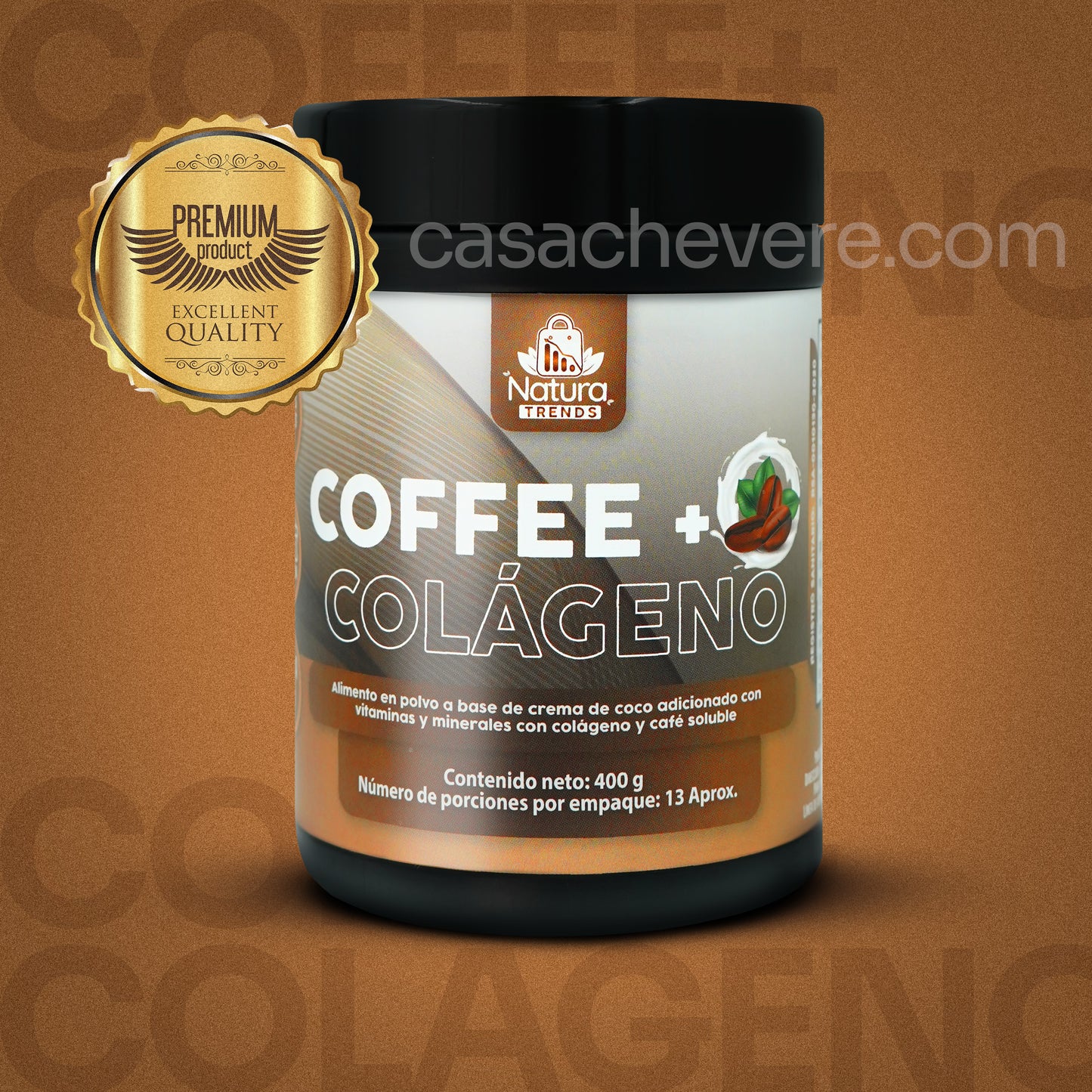Café + Colágeno 400g - Energía, salud de la piel, cabello y articulaciones.
