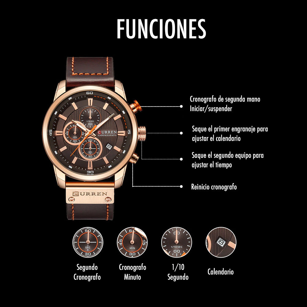 Reloj Curren® Cuarzo Cuero ORIGINAL